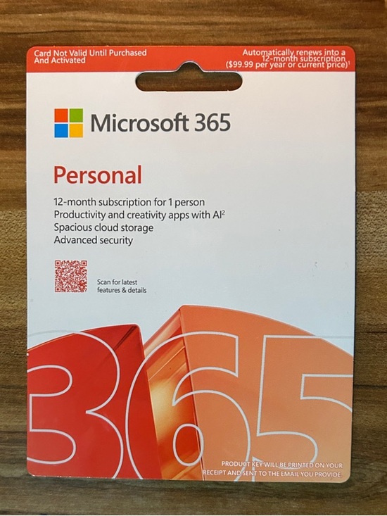 Microsoft Other - Microsoft 365 Personal Card - White and Orange Design